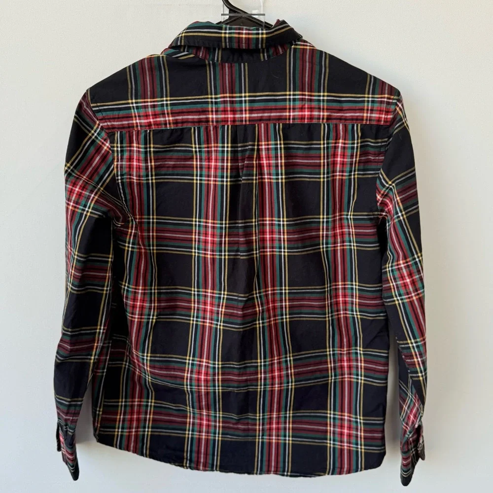 J. Crew Boys' stretch poplin button-down in Stewart tartan size 12